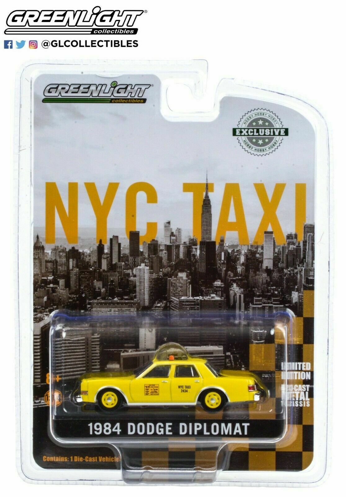 GREENLIGHT 1984 DODGE DIPLOMAT NYC TAXI