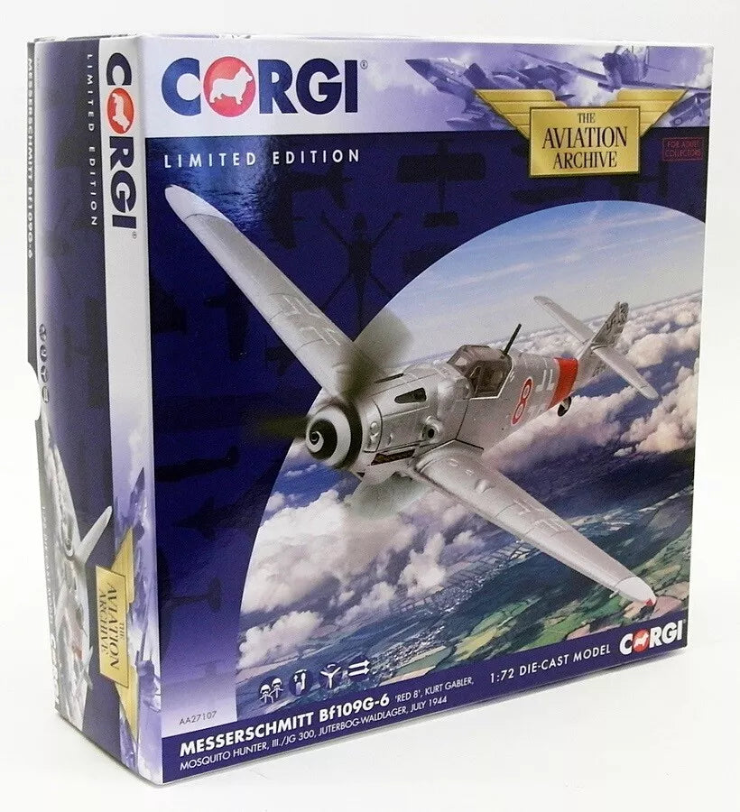 CORGI BF109G-6 'RED 8', KURT GABLER MOSQUITO HUNTER III./JG 300 JUTERBOG WALDLAGER JULY 1944 (CERTIFICATE 0012/1000)