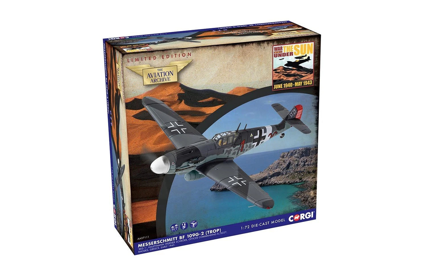 CORGI MESSERSCHMITT BF 109G-2 (TROP) RED 1 GREECE 1943