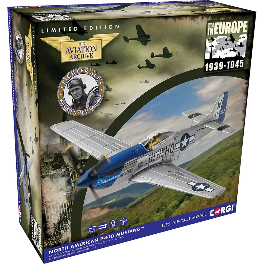 CORGI P-51D MUSTANG USAF 'MOONBEAM MCSWINE' WILLIAM T. 'BILL' WHISNER JR 1945