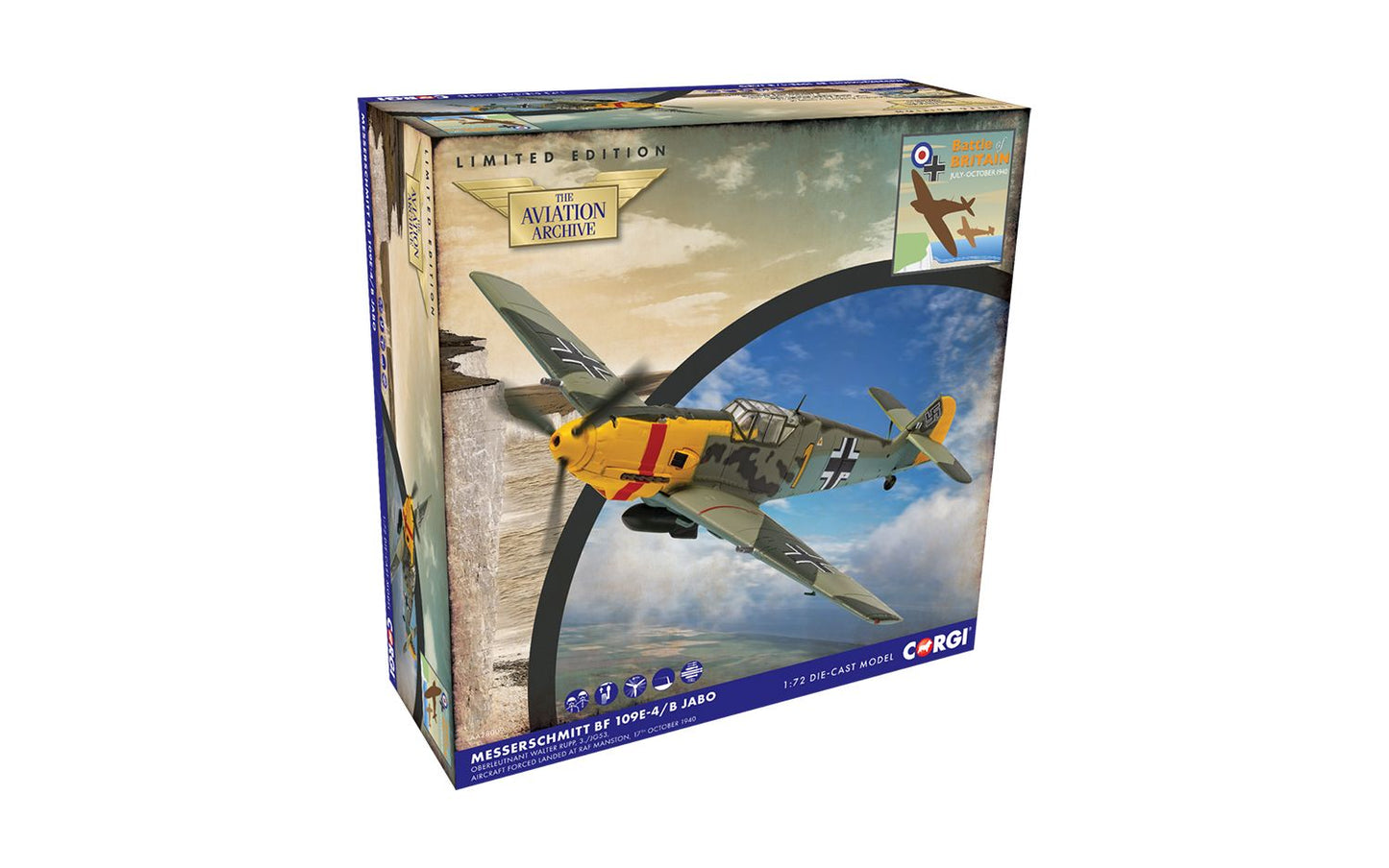 CORGI BF109E-4/B "YELLOW 1" OBERLEUTNANT "WALTER RUPP" (BATTLE OF BRITAIN 85)