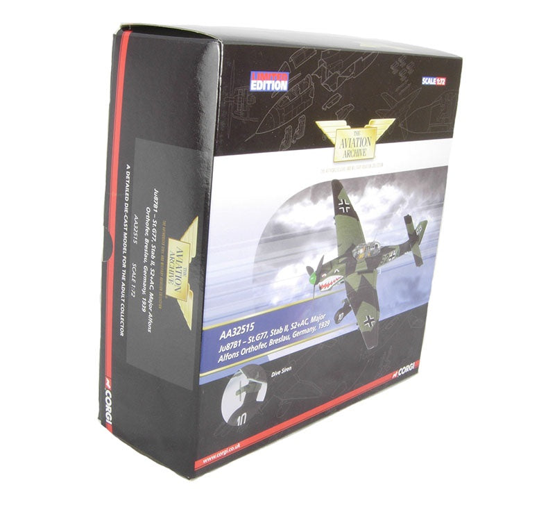 CORGI JU87B STUKA LUFTWAFFE II/STG 77 ALFONS ORTHOFER 1939