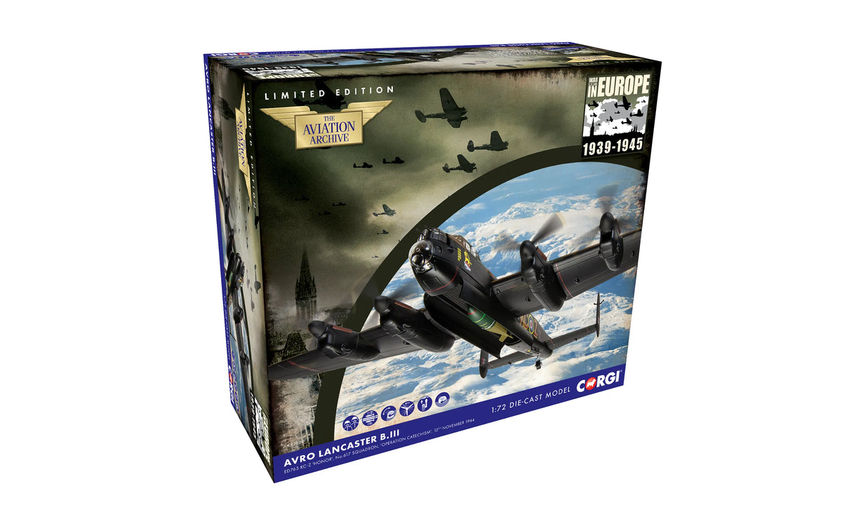 CORGI LANCASTER BIII ED763 KC-Z HONOR RAF NO.617 SQN "OPERATION CATECHISM" "SINKING THE TIRPITZ" NOVEMBER 12TH 1944