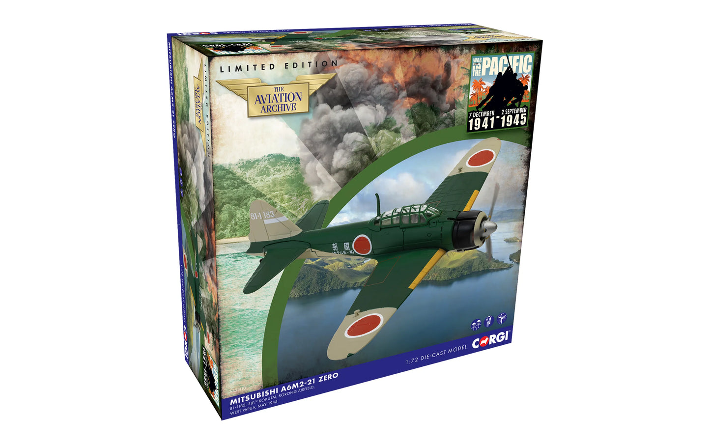 CORGI A6M2-21 ZERO JAPANESE NAVY 81-1183 381ST KOKUTAI SARONG AIRFIELD WEST PAPUA MAY 1944
