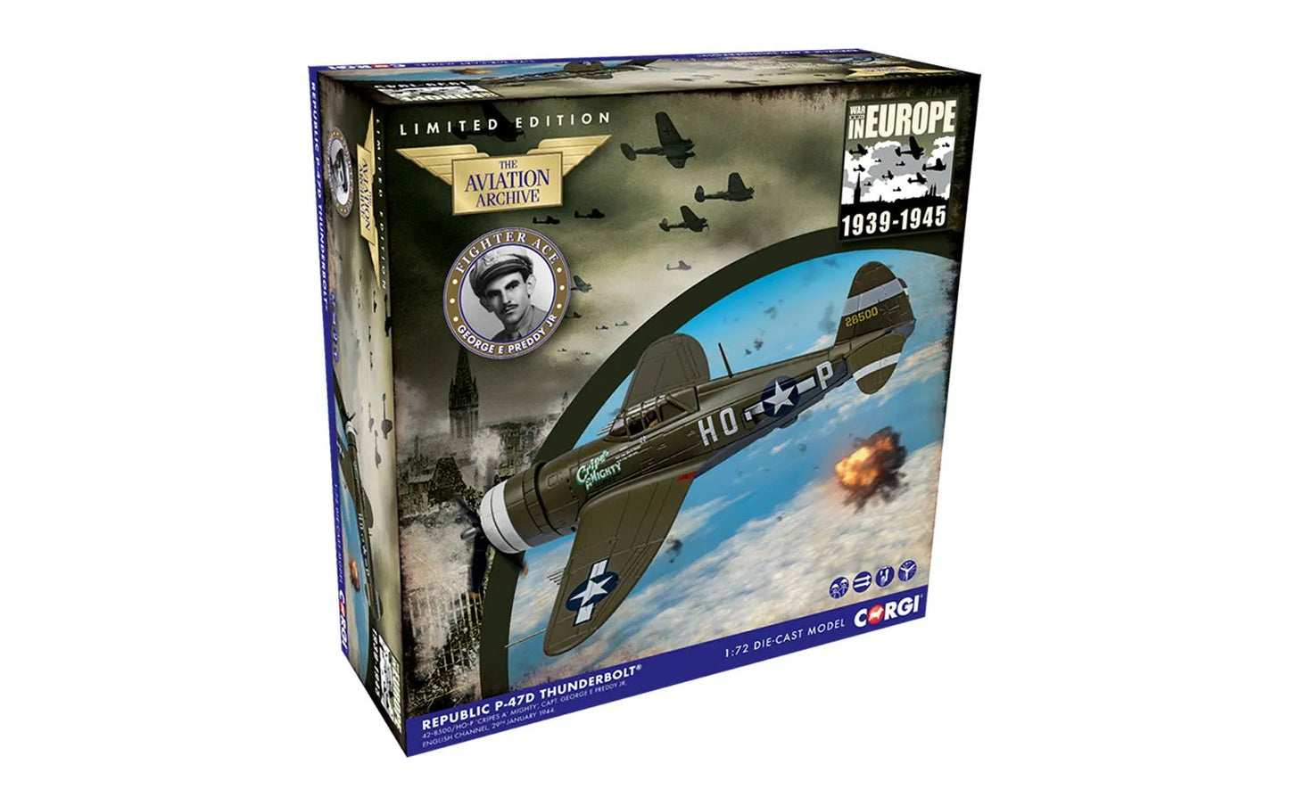 CORGI P-47D THUNDERBOLT 42-8500/HO-P "CRIPES A MIGHTY"