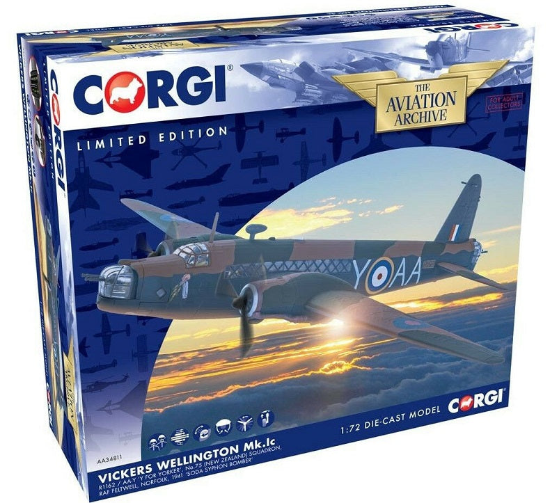 CORGI WELLINGTON MK I RAF NO.75 SQUADRON R1162 "Y FOR YORKER" RAF FETWELL ENGLAND 1941