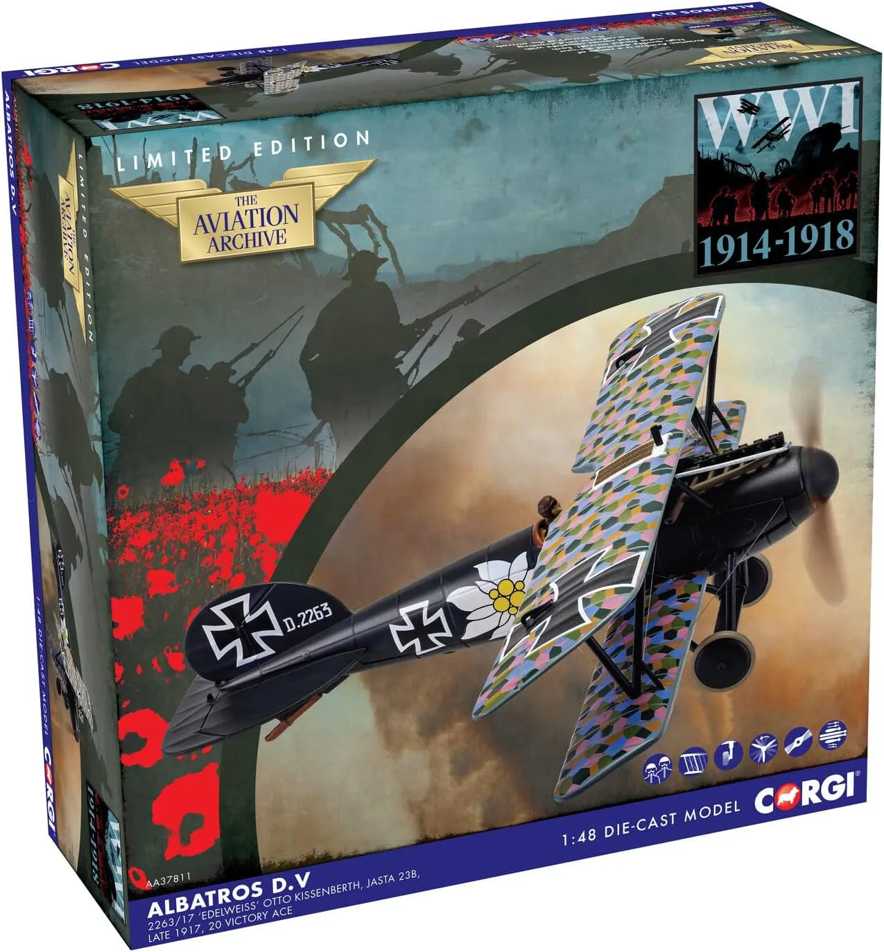 CORGI ALBATROS D.V 2263/17 OTTO KISSEMBERTH JASTA 23B LATE 1917