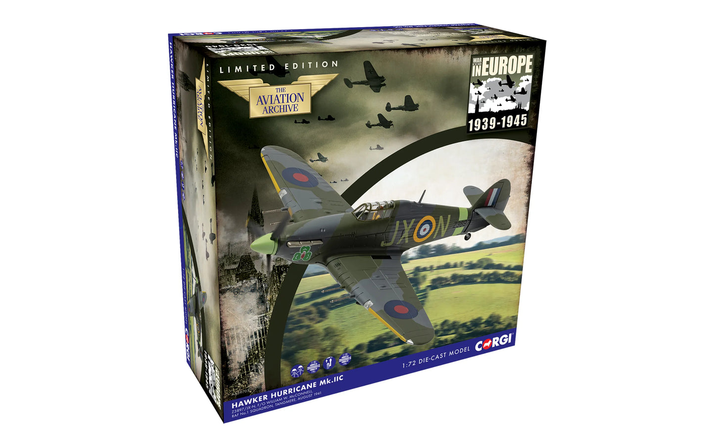 CORGI HURRICANE MK.IIC RAF Z3897 /JX-N F/O WILLIAM W. McCONNELL NO.1 SQUADRON TANGMERE AUGUST 1941