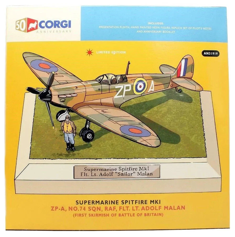CORGI SPITFIRE MK.I RAF No.74 SQN ADOLF "SAILOR" MALAN