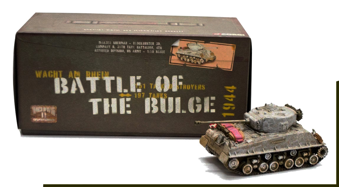 CORGI M4A3E8 SHERMAN "BLOCKBUSTER" US ARMY 3D COMPANY 1944