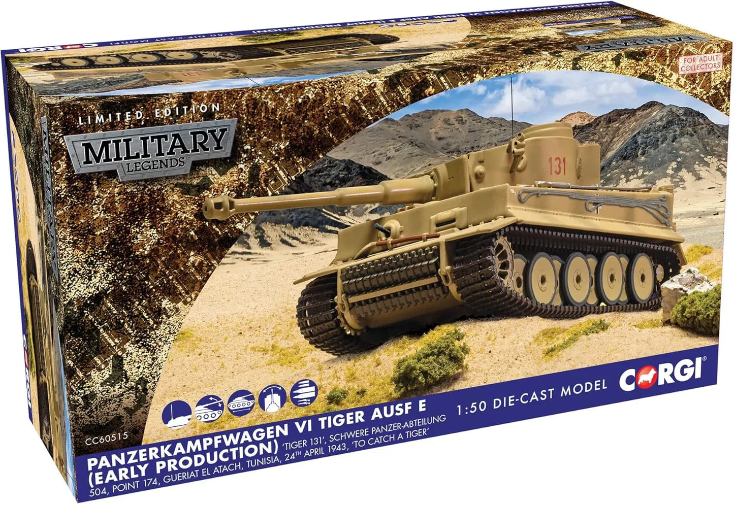 CORGI PANZERKAMPFWAGEN VI TIGER AUSF E EARLY PRODUCTION TIGER 131