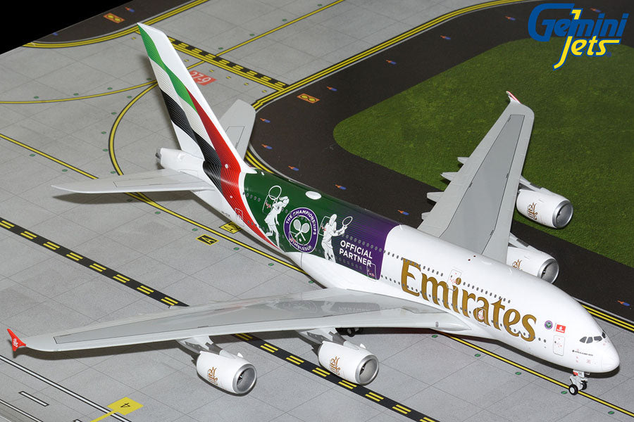 GEMINI JETS A380 EMIRATES "WIMBLEDON OFFICIAL PARTNER LIVERY" REG: A6-EOE
