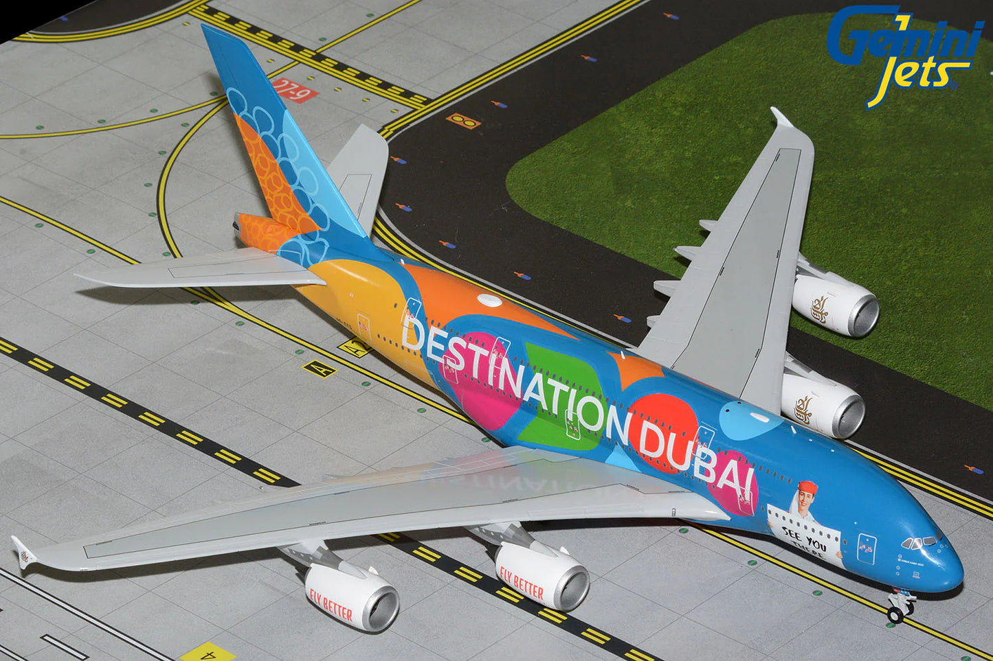 GEMINI JETS A380 EMIRATES "DESTINATION DUBAI/BE PART OF THE MAGIC" REG: A6-EES