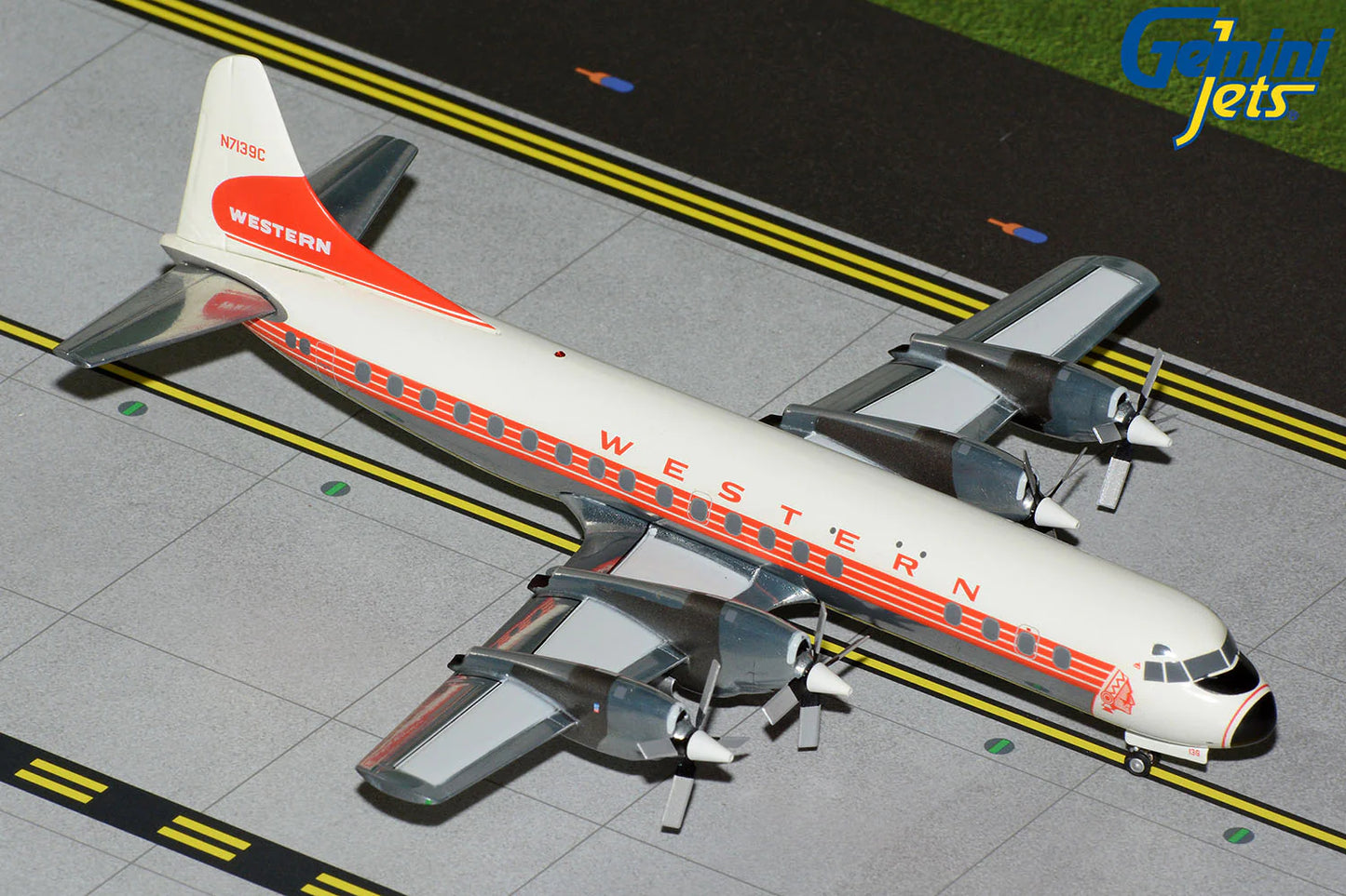 GEMINI JETS L-188A ELECTRA WESTERN AIRLINES "1959 LIVERY" (POLISHED BELLY) REG: N7139C