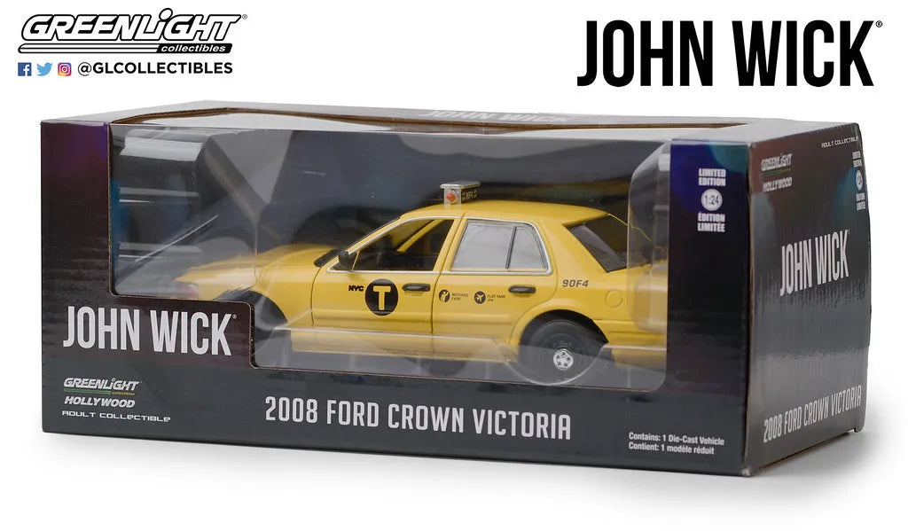 GREENLIGHT 2008 FORD CROWN VICTORIA TAXI JOHN WICK 2