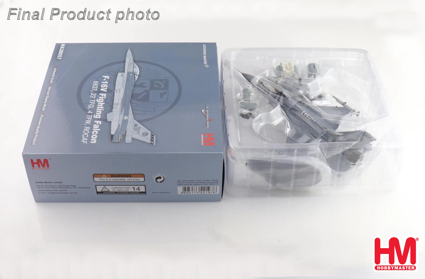 HOBBY MASTER F-16V FIGHTING FALCON ROCAF 6637 22 TFG (W/6 X GBU-12)