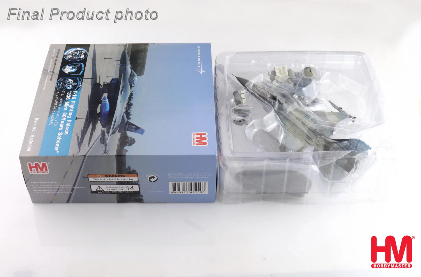 HOBBY MASTER F-16 HELLENIC AIR FORCE "336 MIRA 80 YEARS SCHEME" 018 2023 (W/ 2 X GBU-24 2 X AGM-65)