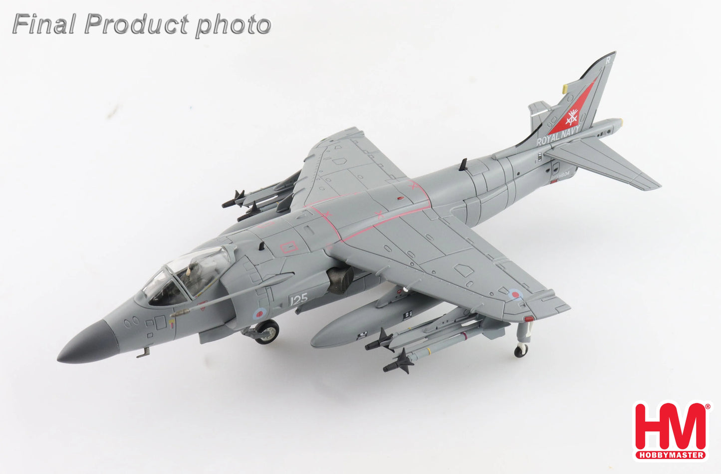 HOBBY MASTER SEA HARRIER FA.2 ZH804 ROYAL NAVY FAIRFORD 2002 (W/ SEA EAGLE MISSILES)