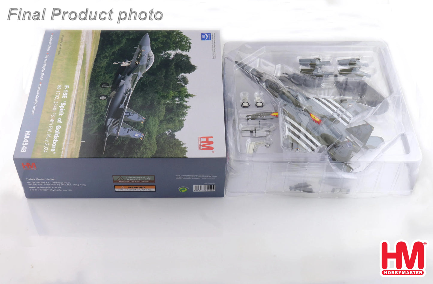 HOBBY MASTER F-15E USAF "SPIRIT OF GOLDSBORO" 88-1702 334TH FS 4TH FW MAY 2023