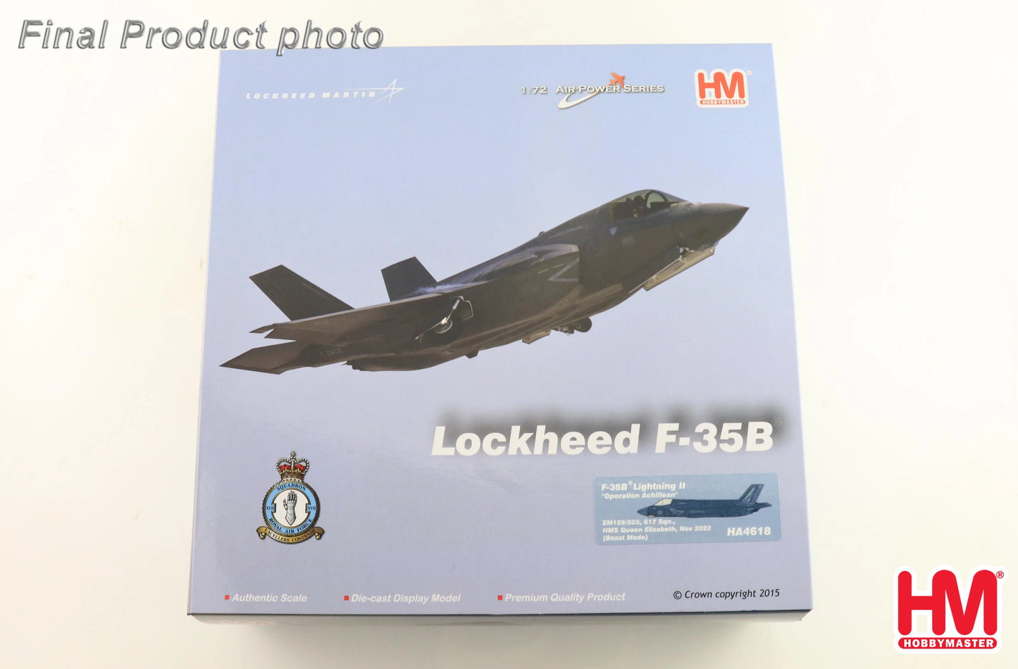 HOBBY MASTER F-35B LIGHTNING II "OPERATION ACHILLEAN" HMS QUEEN ELIZABETH NOV 2022