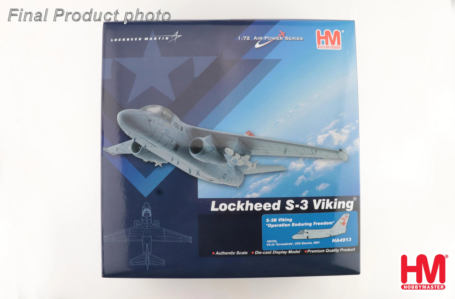 HOBBY MASTER S-3B VIKING "OPERATION EDURING FREEDOM" 160155 VS-33 "SCREWBIRDS" 2001