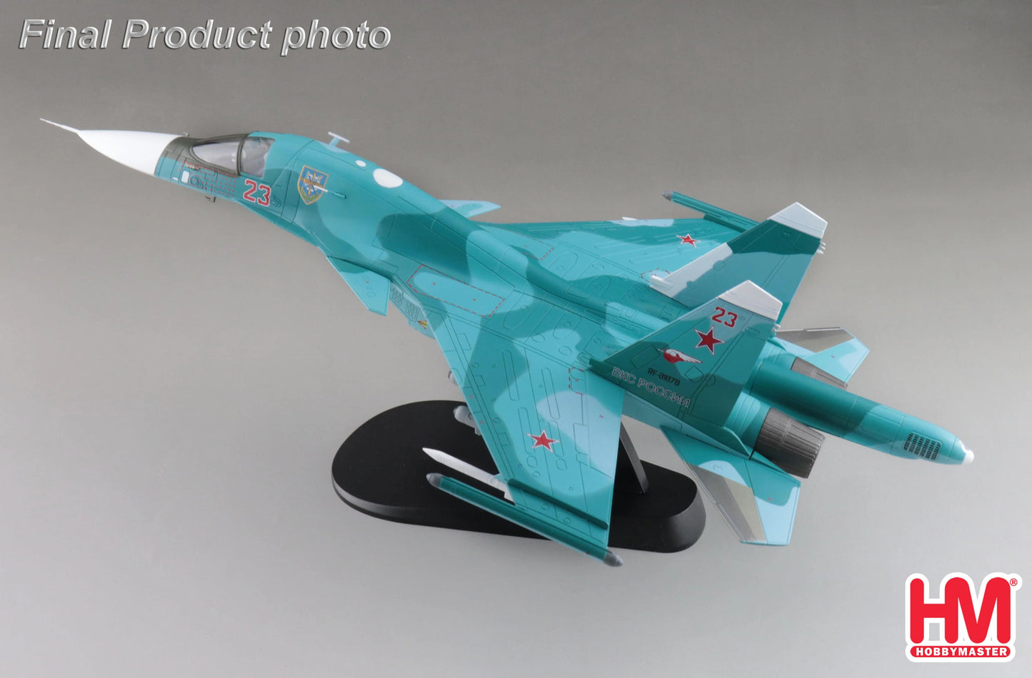 HOBBY MASTER SU-34 RUSSIAN AIR FORCE FULLBACK FIGHTER BOMBER RED 23 UKRAINE MARCH 2023