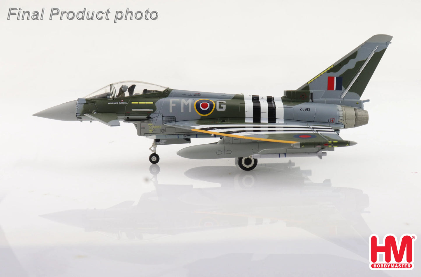 HOBBY MASTER TYPHOON FGR4 ZJ913/FM-G RAF 2024 (WITH 2 X ASRAAM, 4 X AIM-120, 3 X FUEL TANK)