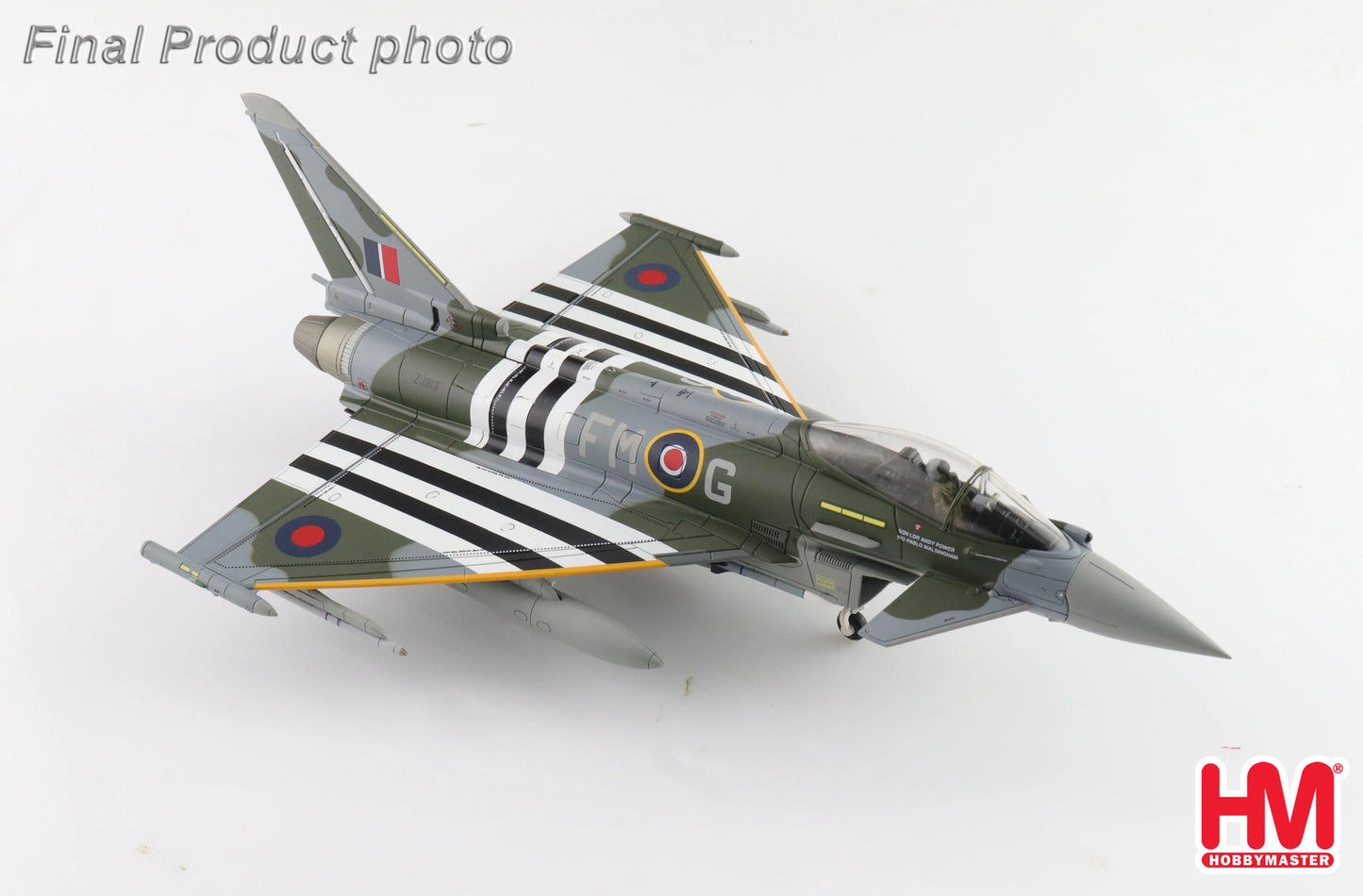 HOBBY MASTER TYPHOON FGR4 ZJ913/FM-G RAF 2024 (WITH 2 X ASRAAM, 4 X AIM-120, 3 X FUEL TANK)