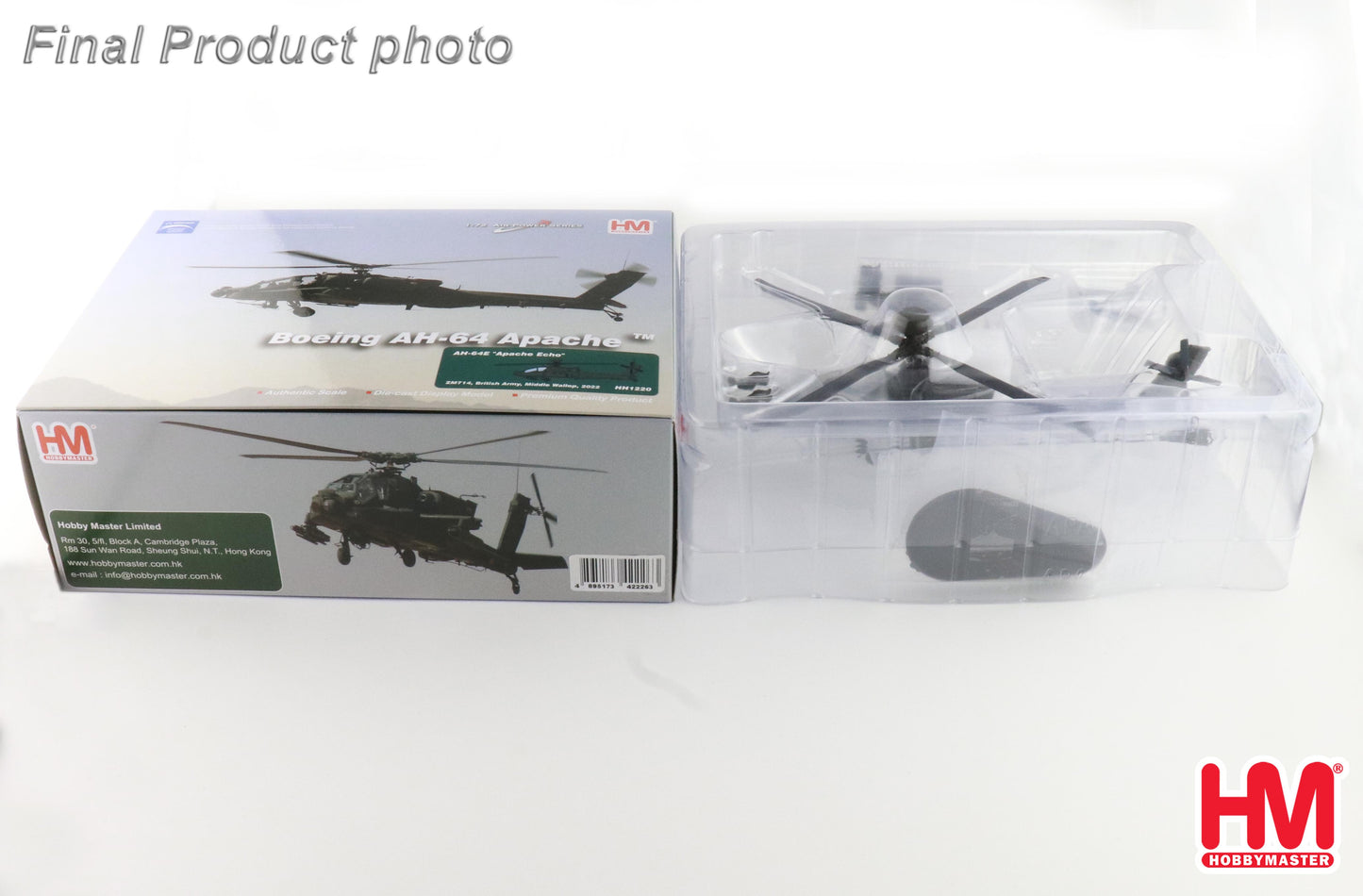 HOBBY MASTER AH-64E APACHE ECHO ZM714 BRITISH ARMY MIDDLE WALLOP 2022 UK CORE RANGE