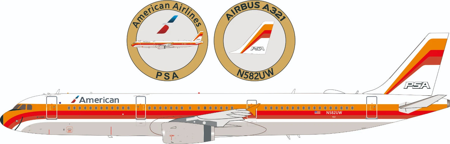 INFLIGHT 200 A321-231 AMERICAN AIRLINES REG: N582UW AND COLLECTORS COIN