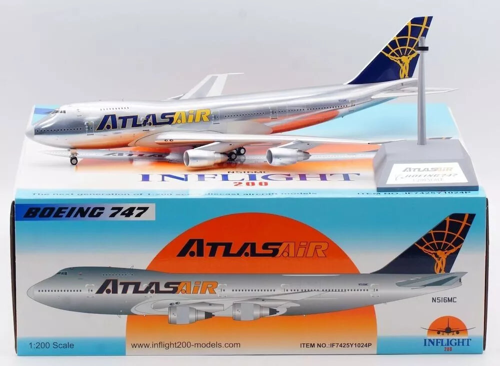 INFLIGHT 200 B747-243B(SF) ATLAS AIR (POLISHED) REG: N516MC