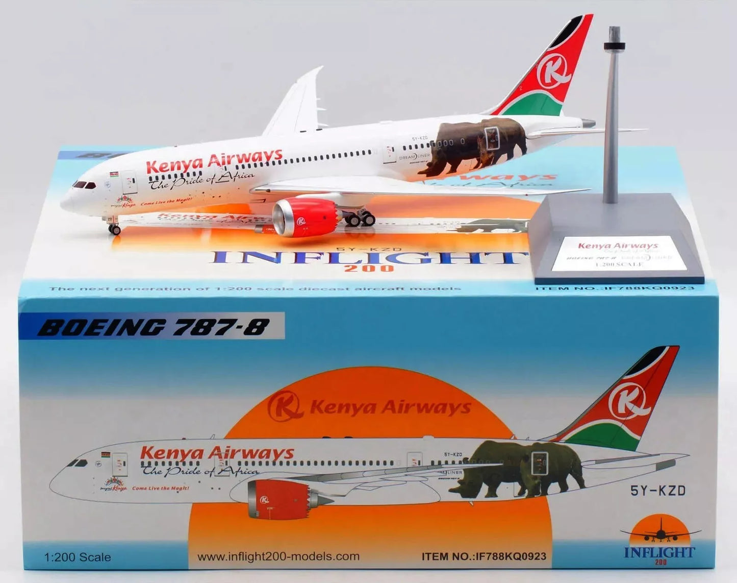 INFLIGHT 200 B787-8 DREAMLINER KENYA AIRWAYS "COME LIVE THE MAGIC" REG: 5Y-KZD