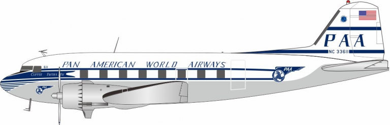 INFLIGHT 200 DC-3 C-47 PAN AM NC (NEW TOOLING) REG: 33611