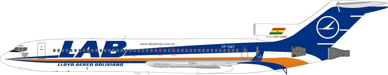 EL AVIADOR MODELS B727-200 LAB REG: CP-1367 (ONLY 48 MODELS)