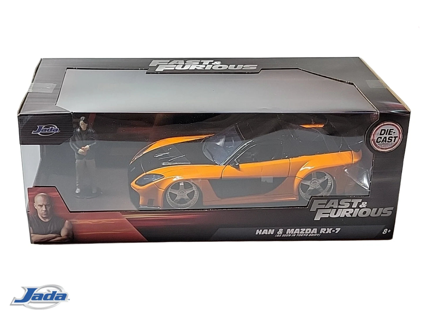 JADA 1995 MAZDA RX-7 WIDEBODY WITH HAN FIGURE FAST AND FURIOUS