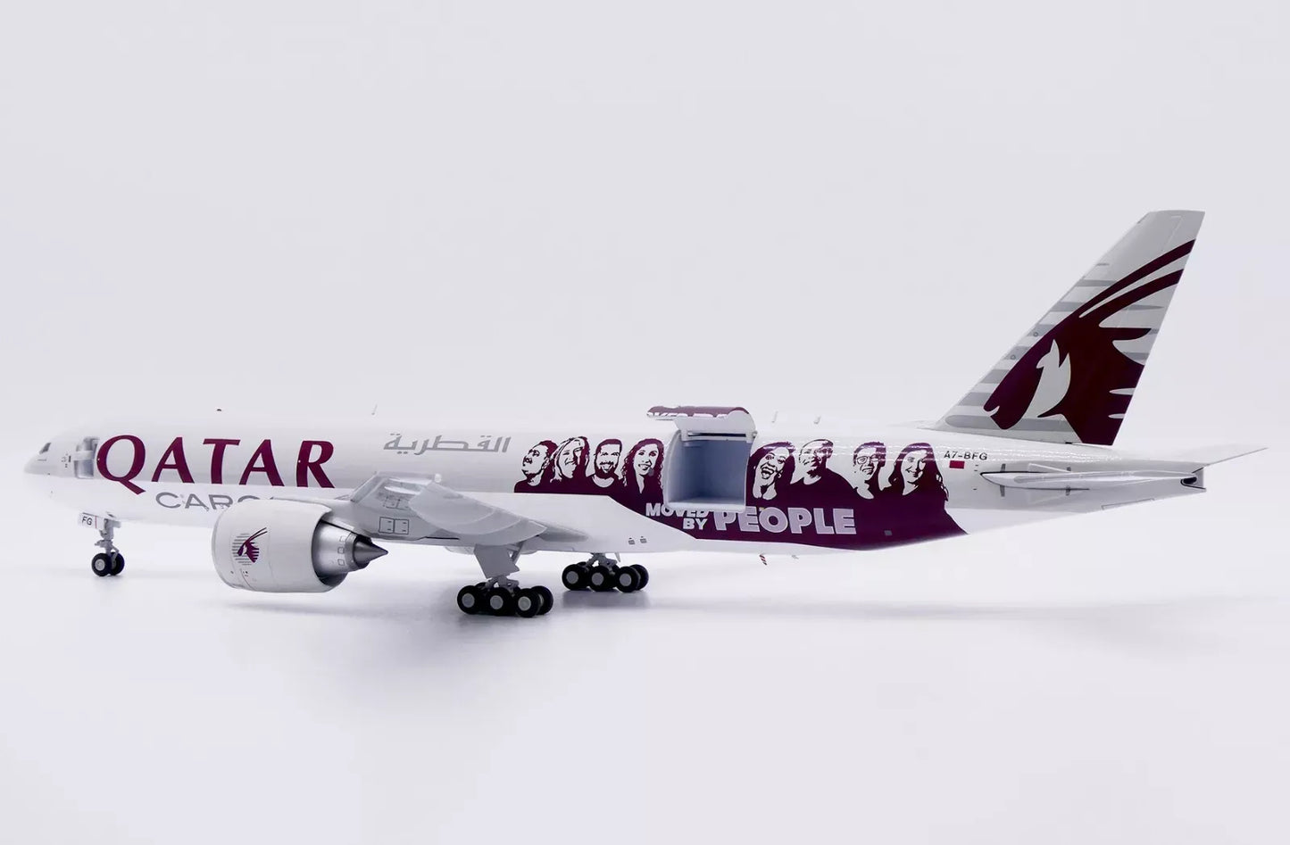 JC WINGS B777F QATAR AIRWAYS CARGO "MOVED BY PEOPLE" (INTERACTIVE SERIES) REG: A7-BFG