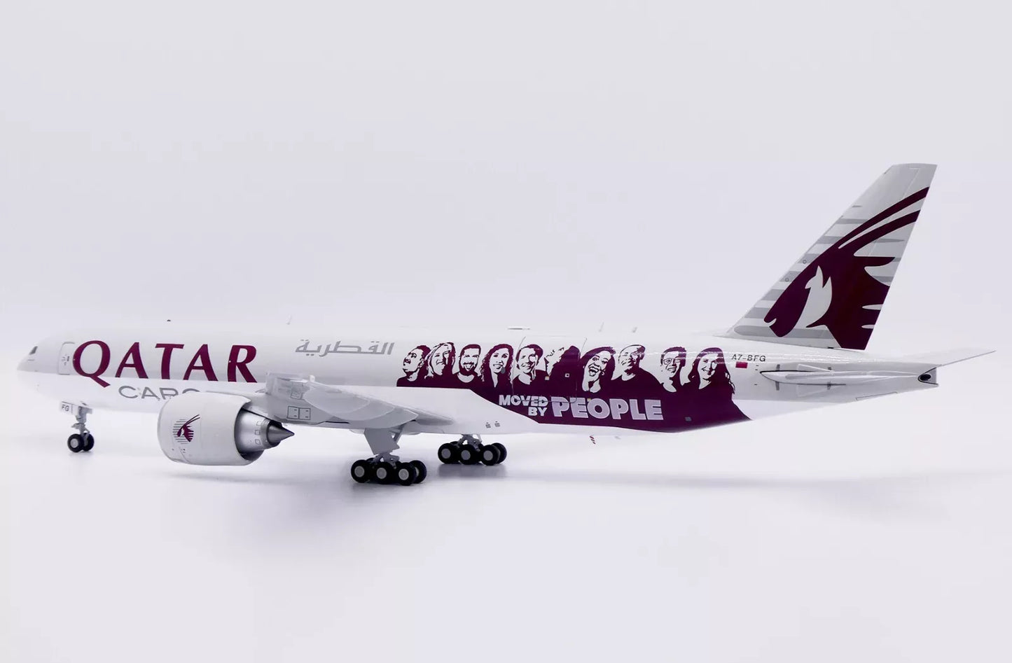 JC WINGS B777F QATAR AIRWAYS CARGO "MOVED BY PEOPLE" (INTERACTIVE SERIES) REG: A7-BFG