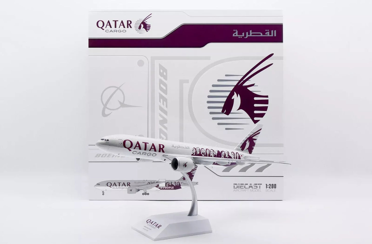 JC WINGS B777F QATAR AIRWAYS CARGO "MOVED BY PEOPLE" (INTERACTIVE SERIES) REG: A7-BFG