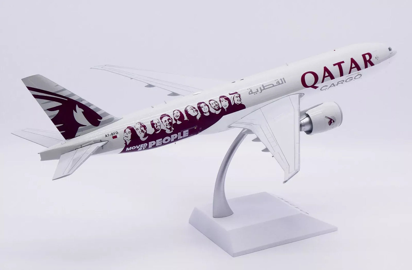 JC WINGS B777F QATAR AIRWAYS CARGO "MOVED BY PEOPLE" (INTERACTIVE SERIES) REG: A7-BFG
