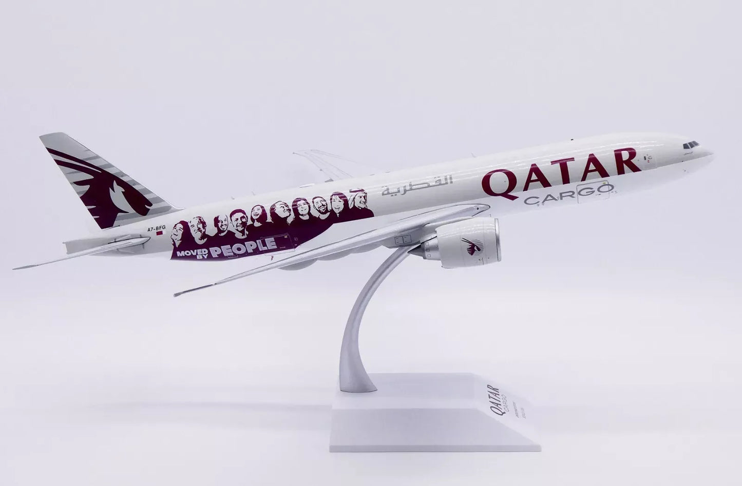 JC WINGS B777F QATAR AIRWAYS CARGO "MOVED BY PEOPLE" (INTERACTIVE SERIES) REG: A7-BFG
