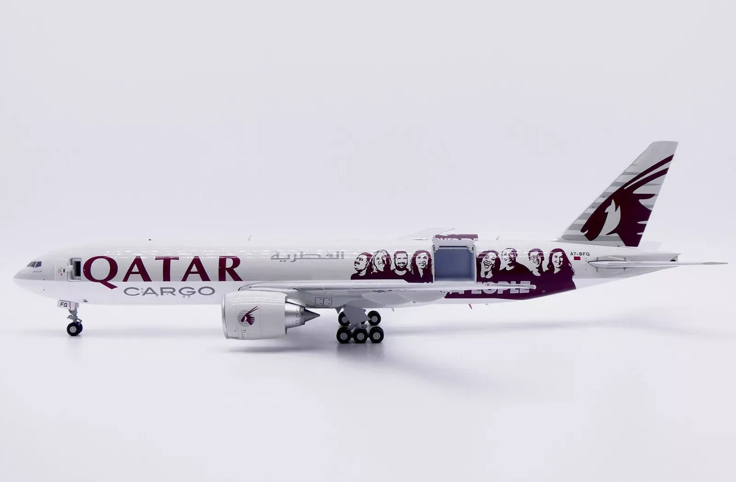 JC WINGS B777F QATAR AIRWAYS CARGO "MOVED BY PEOPLE" (INTERACTIVE SERIES) REG: A7-BFG