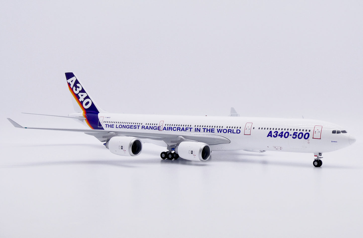 JC WINGS A340-500 HOUSE COLOUR "THE LONGEST RANGE AIRCRAFT IN THE WORLD" REG: F-WWTE