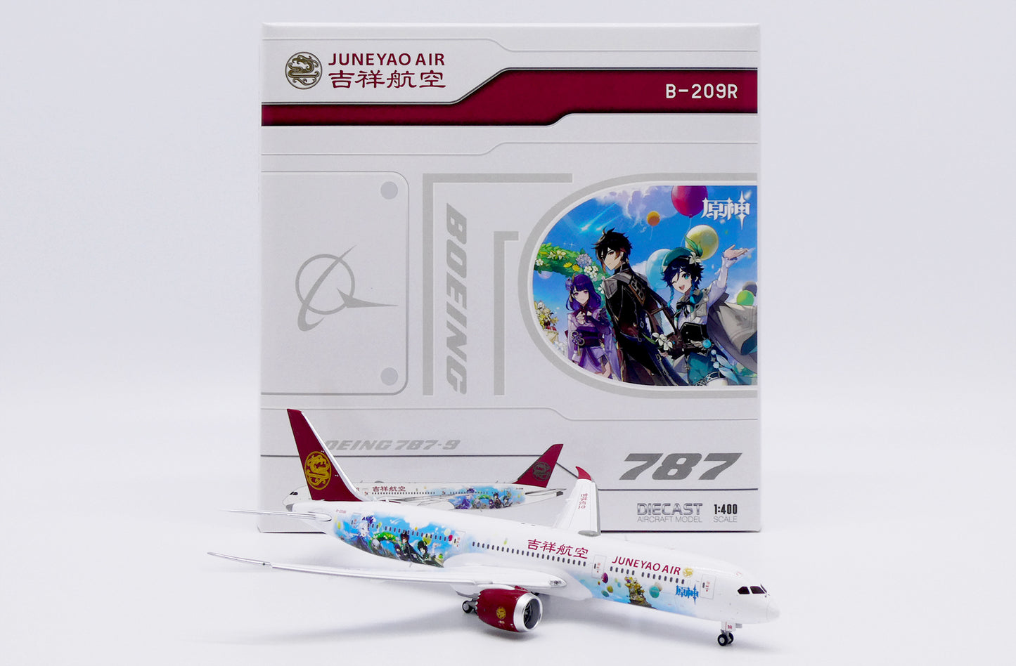 JC WINGS B787-9 DREAMLINER JUNEYAO AIRLINES "GENSHIN IMPACT" (FLAPS DOWN) REG: B-209R