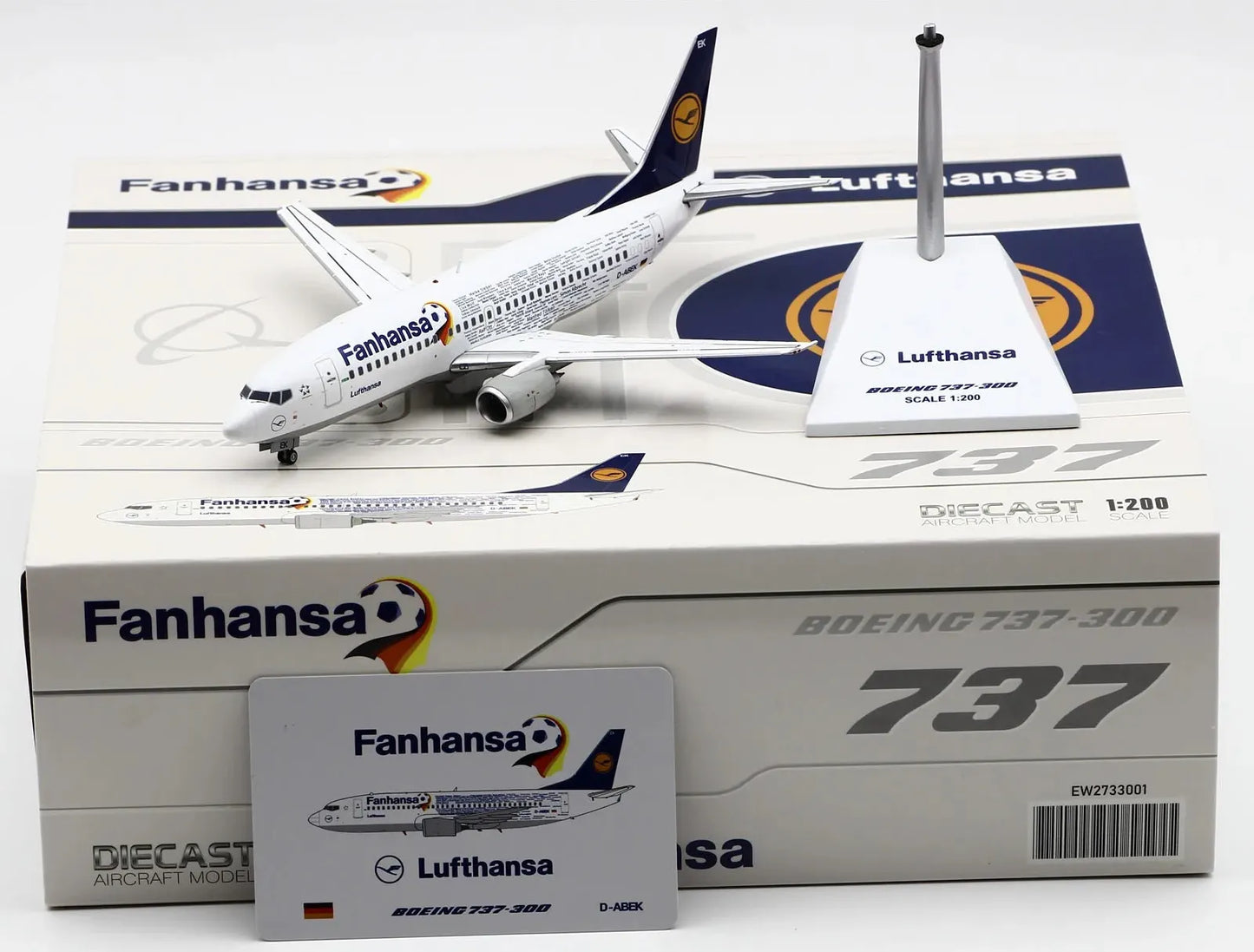 JCWINGS B737-300 LUFTHANSA "FANHANSA" REG: D-ABEK
