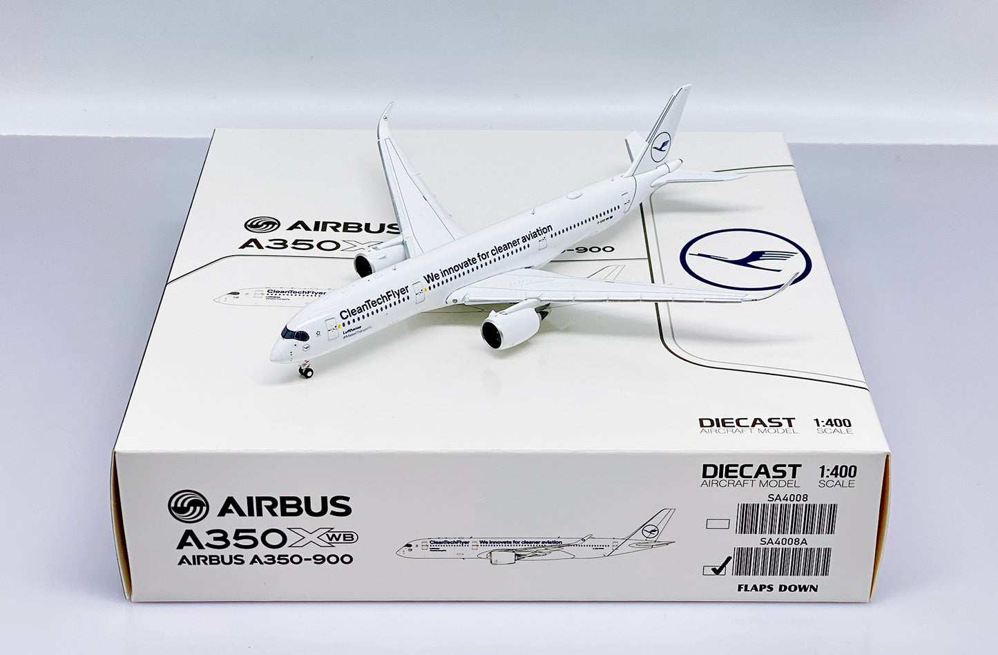 JC WINGS A350-900XWB LUFTHANSA "CLEANTECHFLYER" (FLAPS DOWN) REG: D-AIVD