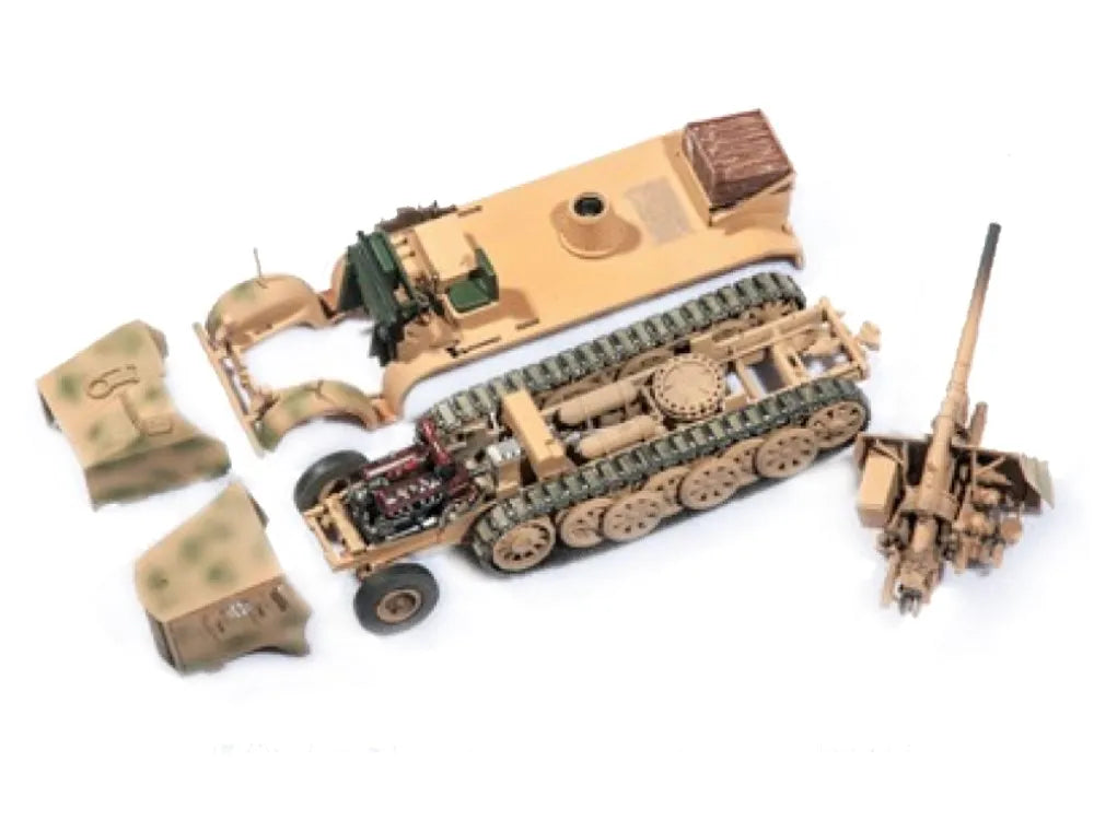 PRECISION MODEL ART GERMAN ARMY HALF TRACK CAMOUFLAGED SD.KFZ8 DB9 88MM