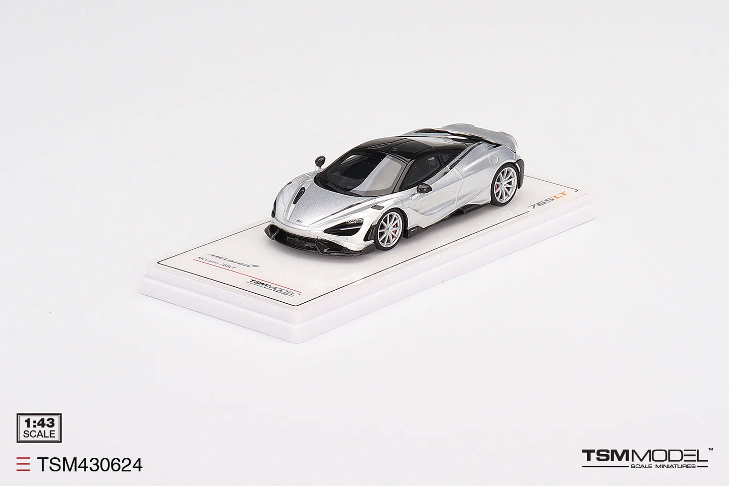 TRUE SCALE MINIATURES MCLAREN 765LT ICE SILVER