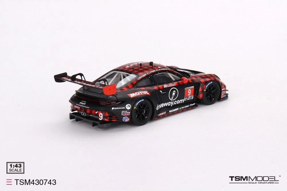 TRUESCALE MINIATURES PORSCHE 911 GT3 R NO.9 GTD PRO PFAFF MOTORSPORTS IMSA 2023 SEBRING 12 HRS WINNER