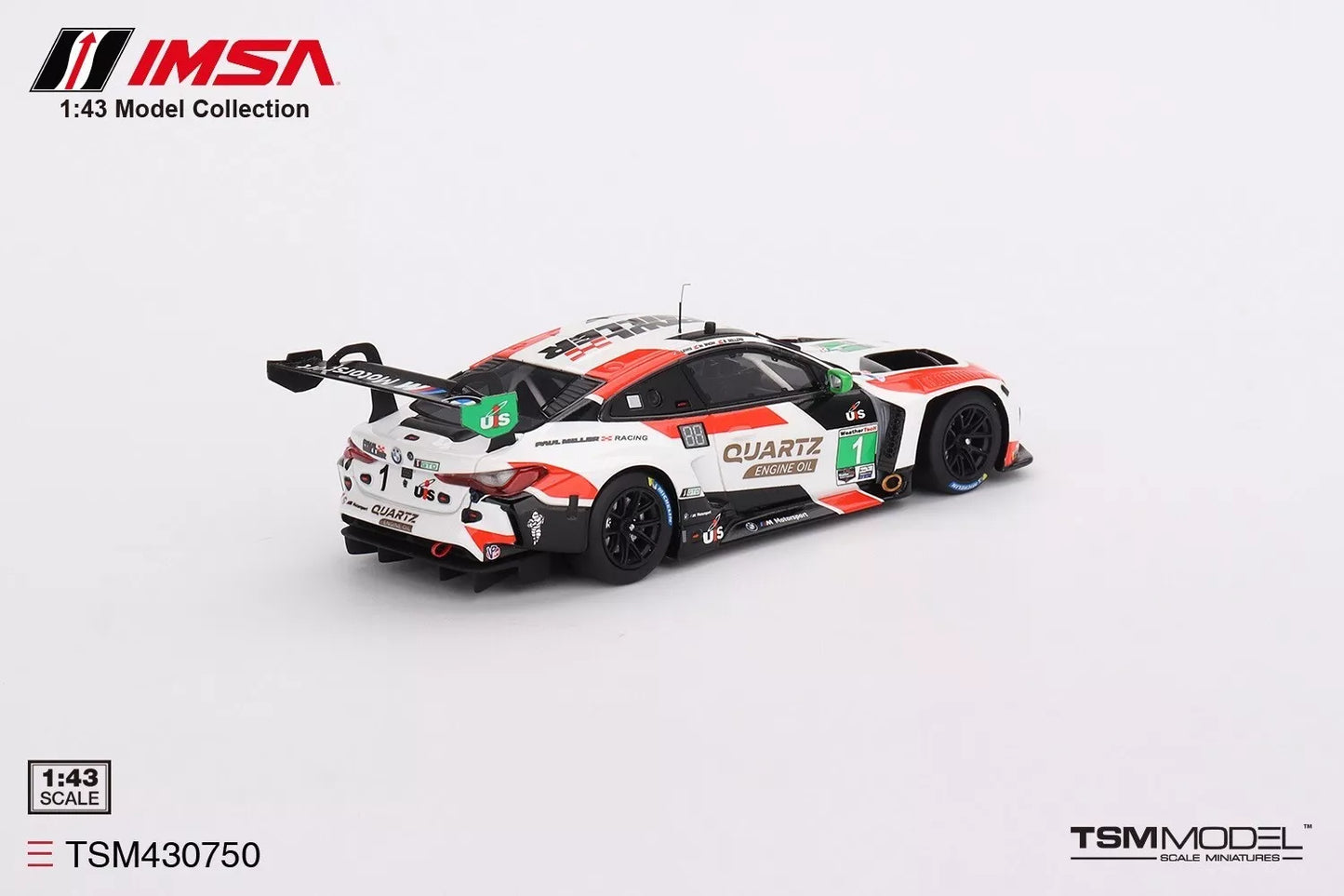 TRUESCALE MINIATURES BMW M4 GT3 NO.1 PAUL MILLER RACING IMSA 2023 SEBRING 12 HRS GTD WINNER (RESIN)