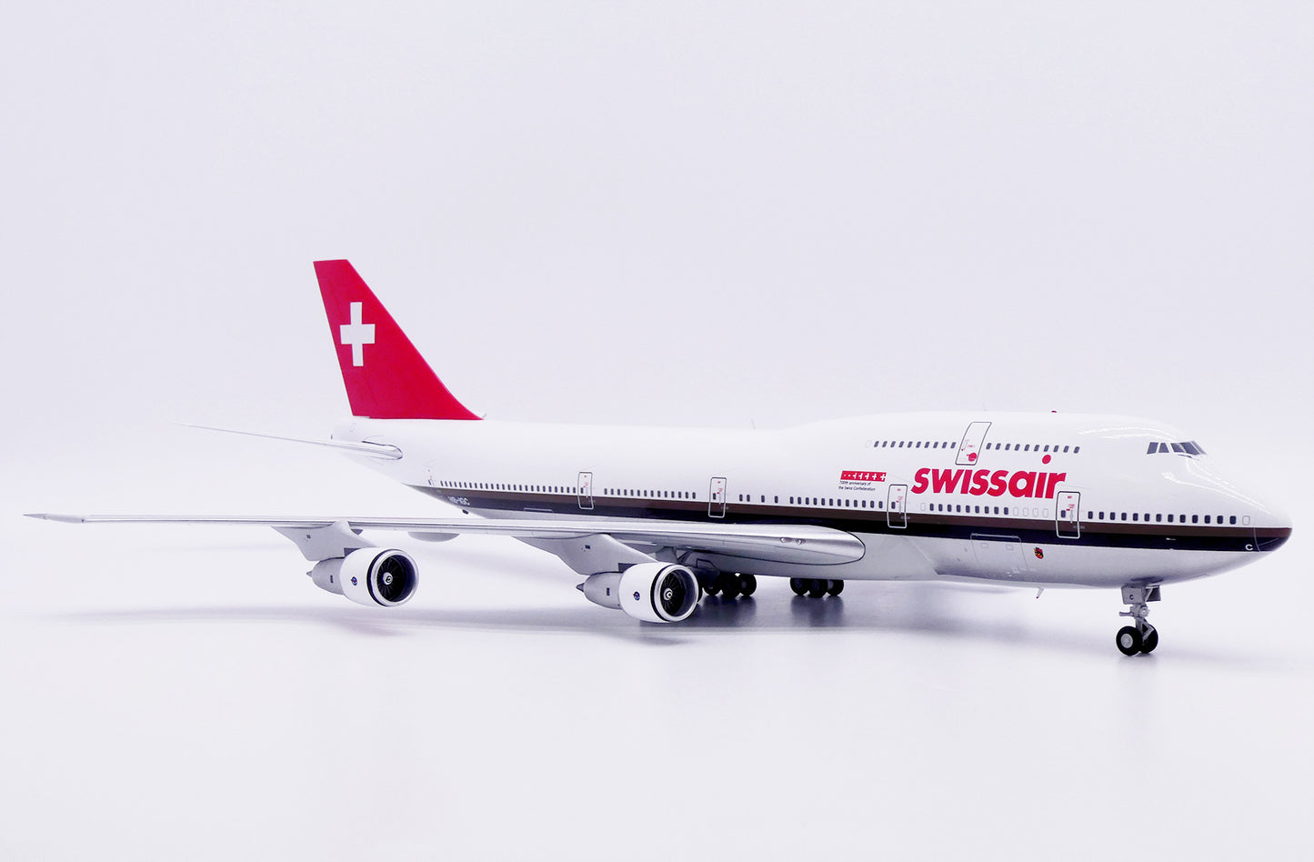 JC WINGS B747-300M SWISSAIR "700TH ANNIVERSARY OF THE SWISS CONFEDERATION" (POLISHED) REG: HB-IGC